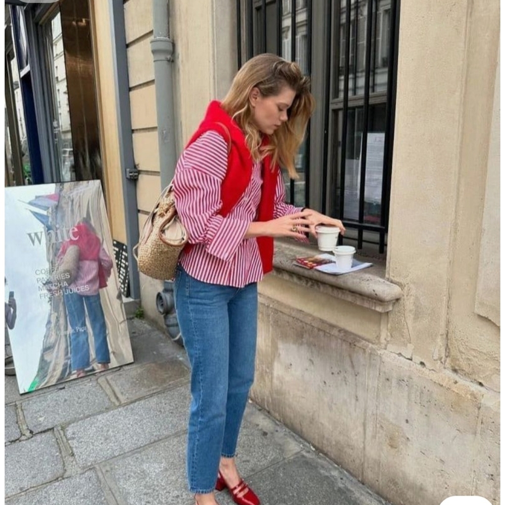 Ralph Lauren Red and White Striped Shirt